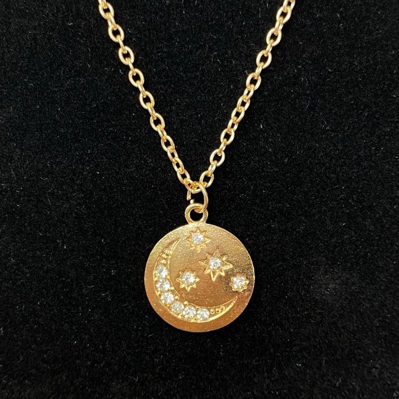 Moon + Stars Constellation Gold 4 Stacked Necklace - Picture 5 of 7